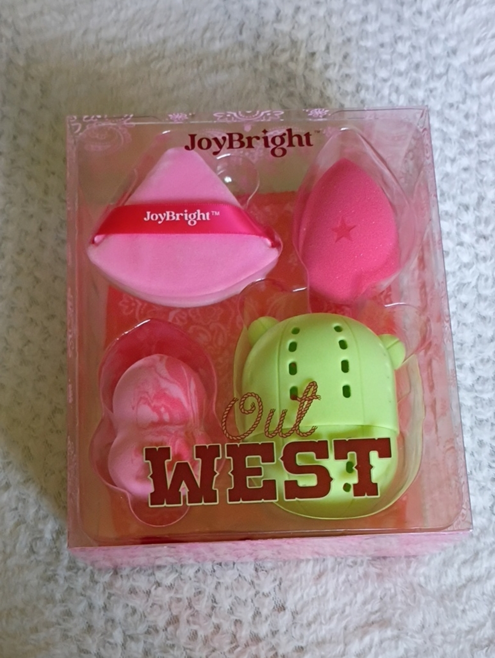NIB JoyBright Makeup Sponge & Puff Set - Pink & Lime Ulta Beauty